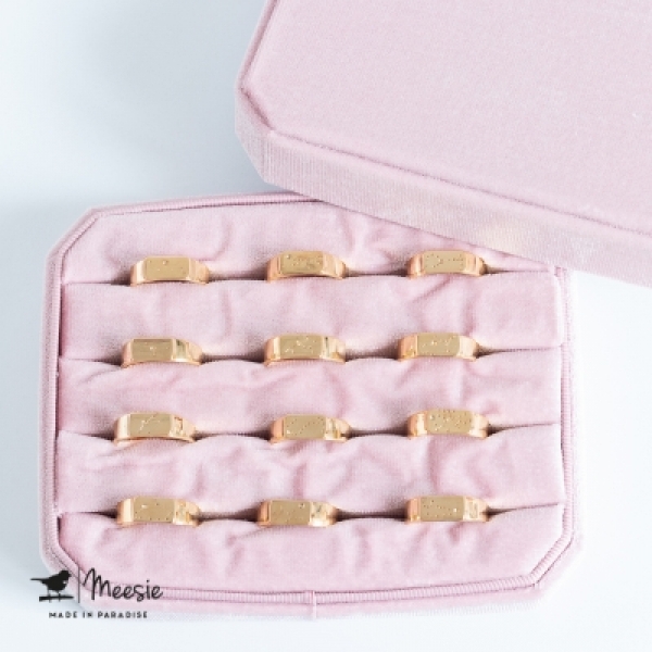 Pink Ringen Set: 12 Sterrenbeeld ringen goud op zilver incl Velvet Jewelry box Pink Ringen Set: 12 Sterrenbeeld ringen goud op zilver incl Velvet Jewelry box